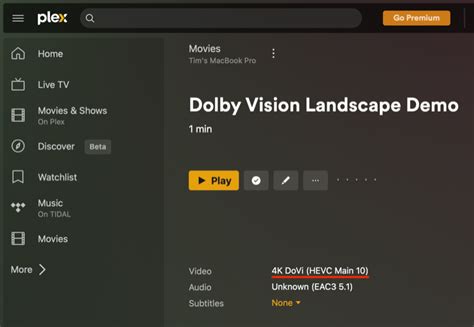 Free Movies & TV Live TV Features Download. . Does plex support dolby vision